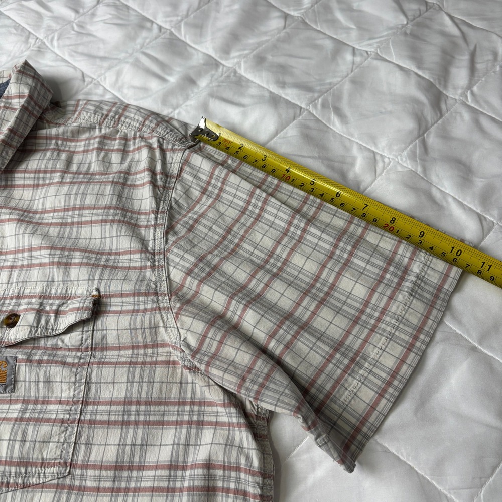 Carhartt Plaid‎ Short Sleeve Button Up Shirt Men's 2XL Relaxed Fit Workwear - Picture 11 of 11